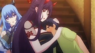 Horny busty babes hentai porn video